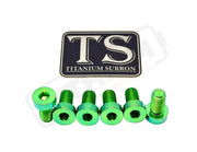 Titanium Rear Sprocket Bolts - E-Moto - Green / Surron Ultra Bee (Half-head) - Titanium Bolts