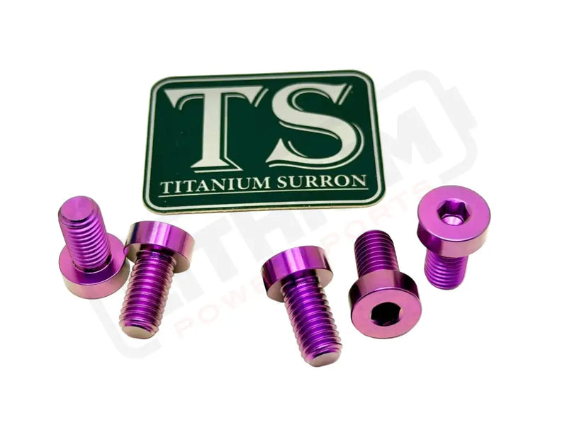 Titanium Rear Sprocket Bolts - E-Moto - Purple / E-Ride Pro SS 3.0 and SR (Low-profile/ half-head) - Titanium Bolts