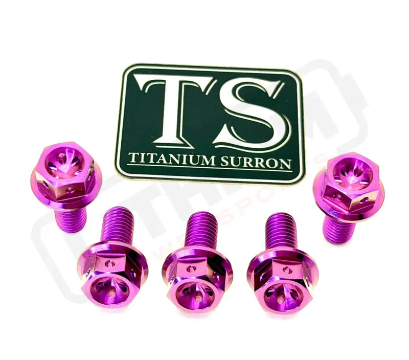 Titanium Rear Sprocket Bolts - E-Moto - Purple / Surron LBX (Hex-head. Most light e-moto. See list above) - Titanium