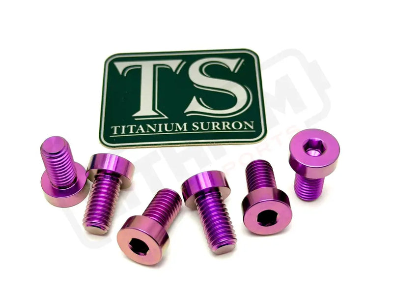 Titanium Rear Sprocket Bolts - E-Moto - Purple / Surron Ultra Bee (Half-head) - Titanium Bolts
