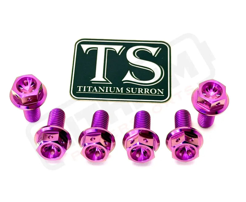 Titanium Rear Sprocket Bolts - E-Moto - Purple / Surron Ultra Bee (Hex-head) - Titanium Bolts