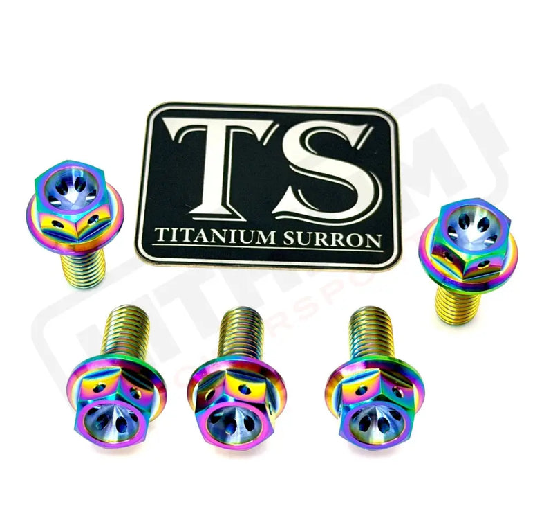 Titanium Rear Sprocket Bolts - E-Moto - Rainbow / Surron LBX (Hex-head. Most light e-moto. See list above) - Titanium