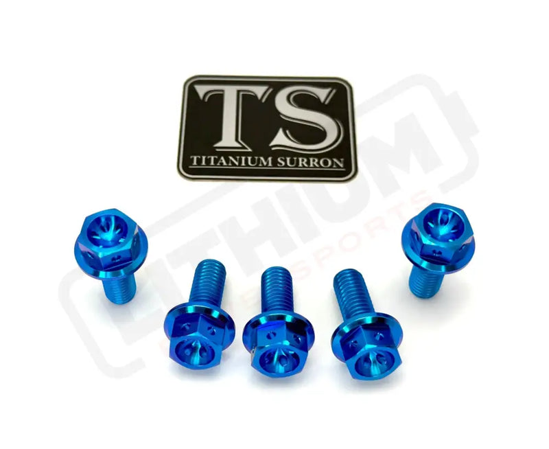 Titanium Rear Sprocket Bolts - E-Moto - Teal / Surron LBX (Hex-head. Most light e-moto. See list above) - Titanium Bolts
