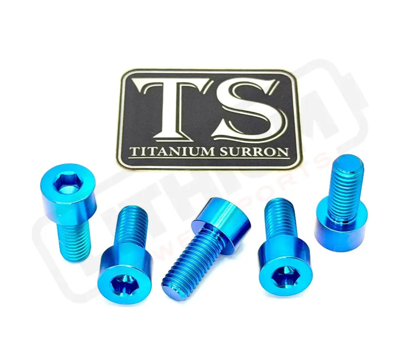 Titanium Rear Sprocket Bolts - E-Moto - Teal / Surron LBX (Socket Head. Most light e-moto. See list above) - Titanium