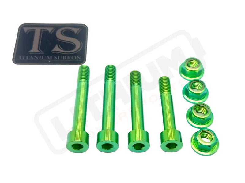 Titanium Rear Suspension/ Linkage Bolt Kit for Surron LBX & Segway X260 - Green / No Triangle Bolts (4 Linkage/ Shock