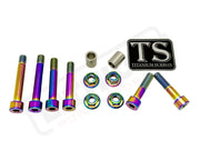 Titanium Rear Suspension/ Linkage Bolt Kit for Surron LBX & Segway X260 - Rainbow / With Triangle Bolts Including Frame