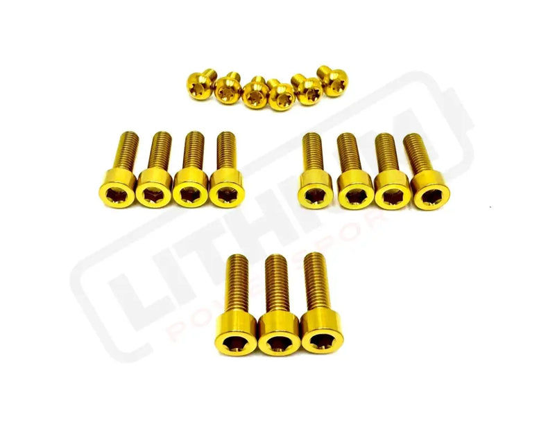 Titanium RFloXa Hawk 35 Pro and Max Fork Bolt Kits (21 pcs) - Gold - Titanium Bolts