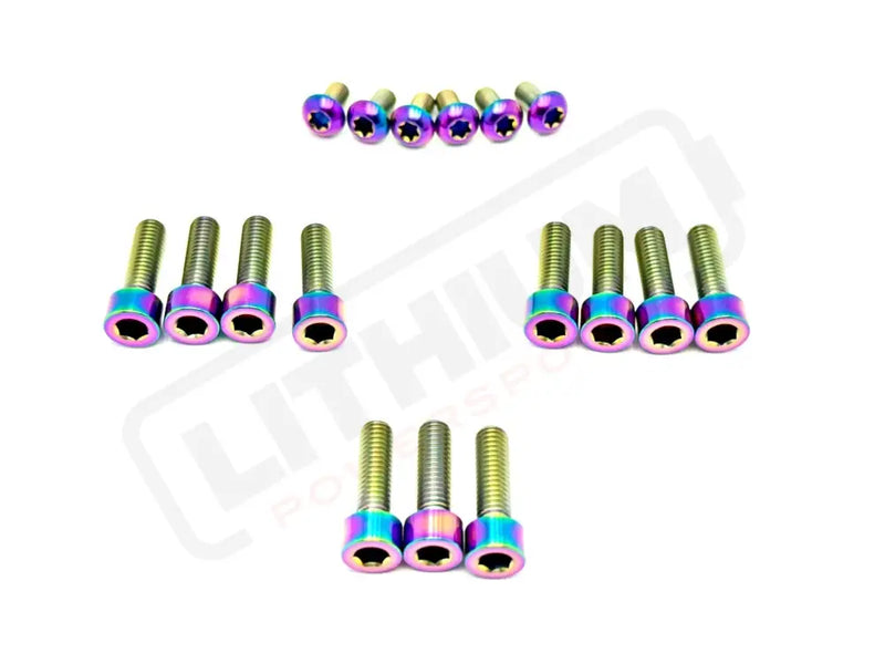 Titanium RFloXa Hawk 35 Pro and Max Fork Bolt Kits (21 pcs) - Rainbow - Titanium Bolts