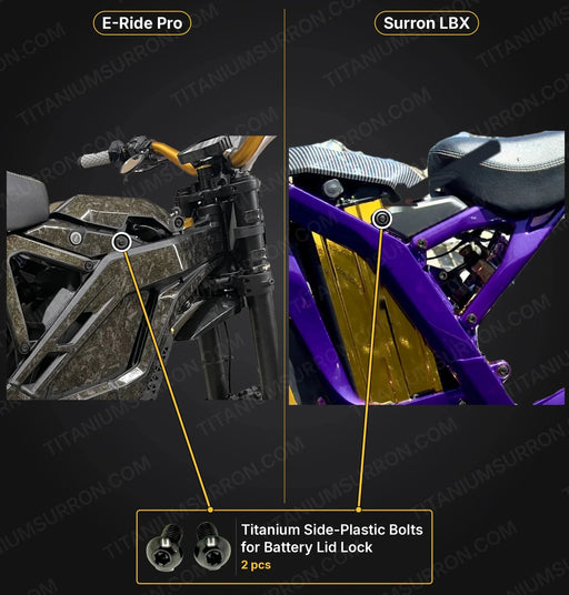 TS Titanium Bolts for Side-Plastics (Lock for Battery Lid) Surron, Segway, E-Ride Pro - Lithium Powersports