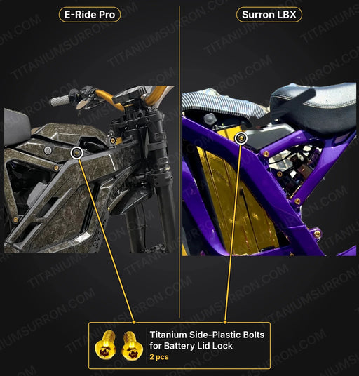 TS Titanium Bolts for Side-Plastics (Lock for Battery Lid) Surron, Segway, E-Ride Pro - Lithium Powersports