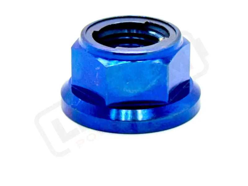 Titanium Sotion/ Torp Motor FW01 GTS01 Reverse Thread Nut - M12 - Blue / Metal Locking - Titanium Bolts