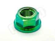 Titanium Sotion/ Torp Motor FW01 GTS01 Reverse Thread Nut - M12 - Green / Metal Locking - Titanium Bolts