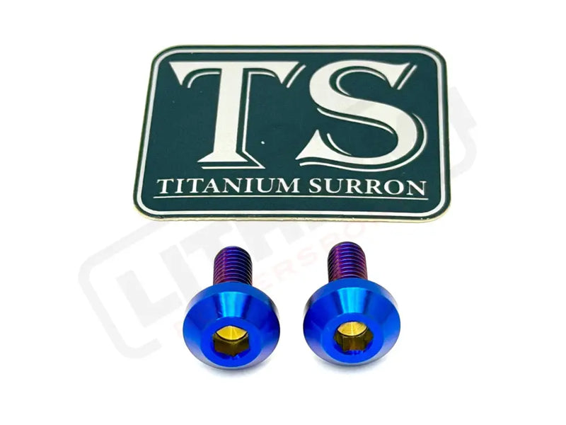 Titanium Surron Ultra Bee Brake Hand Guard Bolts - One Brake Hand Guard (2 bolts) / Burnt Blue - Titanium Hardware