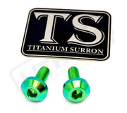 Titanium Surron Ultra Bee Brake Hand Guard Bolts - One Brake Hand Guard (2 bolts) / Green - Titanium Hardware
