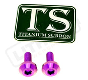 Titanium Surron Ultra Bee Brake Hand Guard Bolts - One Brake Hand Guard (2 bolts) / Purple - Titanium Hardware