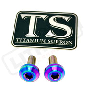Titanium Surron Ultra Bee Brake Hand Guard Bolts - One Brake Hand Guard (2 bolts) / Rainbow - Titanium Hardware