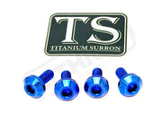 Titanium Surron Ultra Bee Brake Hand Guard Bolts - Two Brake Hand Guards (4 bolts) / Blue - Titanium Hardware