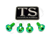 Titanium Surron Ultra Bee Brake Hand Guard Bolts - Two Brake Hand Guards (4 bolts) / Green - Titanium Hardware