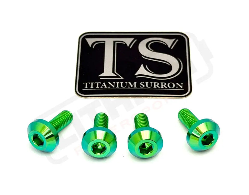Titanium Surron Ultra Bee Brake Hand Guard Bolts - Two Brake Hand Guards (4 bolts) / Green - Titanium Hardware