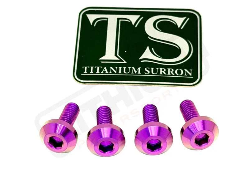 Titanium Surron Ultra Bee Brake Hand Guard Bolts - Two Brake Hand Guards (4 bolts) / Purple - Titanium Hardware