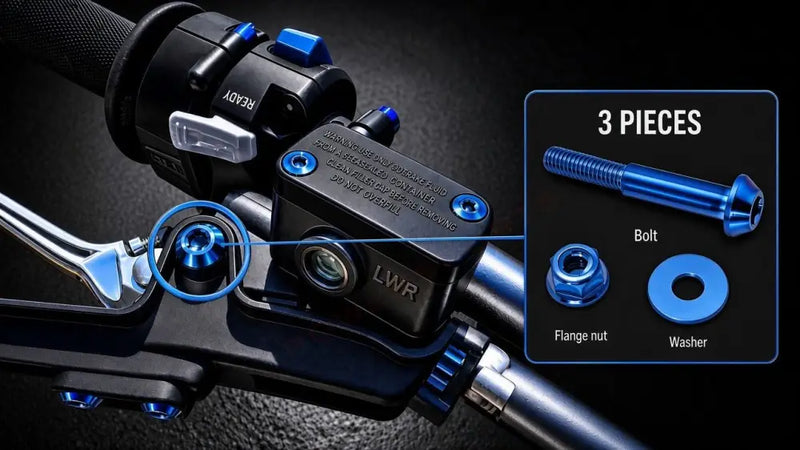 Titanium Surron Ultra Bee Brake Lever Pivot Bolt - Blue / One Brake Lever (One Bolt) - Titanium Bolts