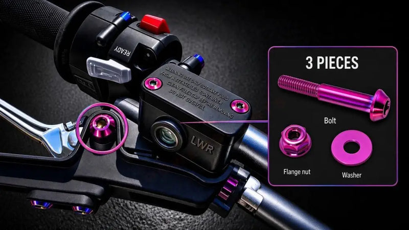 Titanium Surron Ultra Bee Brake Lever Pivot Bolt - Purple / One Brake Lever (One Bolt) - Titanium Bolts