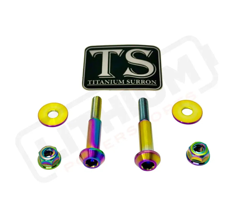 Titanium Surron Ultra Bee Brake Lever Pivot Bolt - Rainbow / Two Brake Levers (Two Bolts) - Titanium Bolts