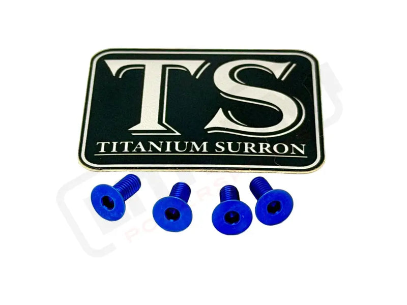 Titanium Surron Ultra Bee Brake Reservoir Cap Bolts - Blue / 4 bolts (two brake handles) - Titanium Bolts