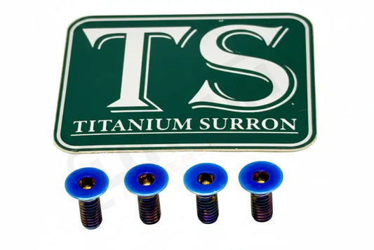 Titanium Surron Ultra Bee Brake Reservoir Cap Bolts - Burnt Blue / 4 bolts (two brake handles) - Titanium Bolts