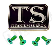Titanium Surron Ultra Bee Brake Reservoir Cap Bolts - Green / 2 brakes (4 pcs) - Titanium Bolts