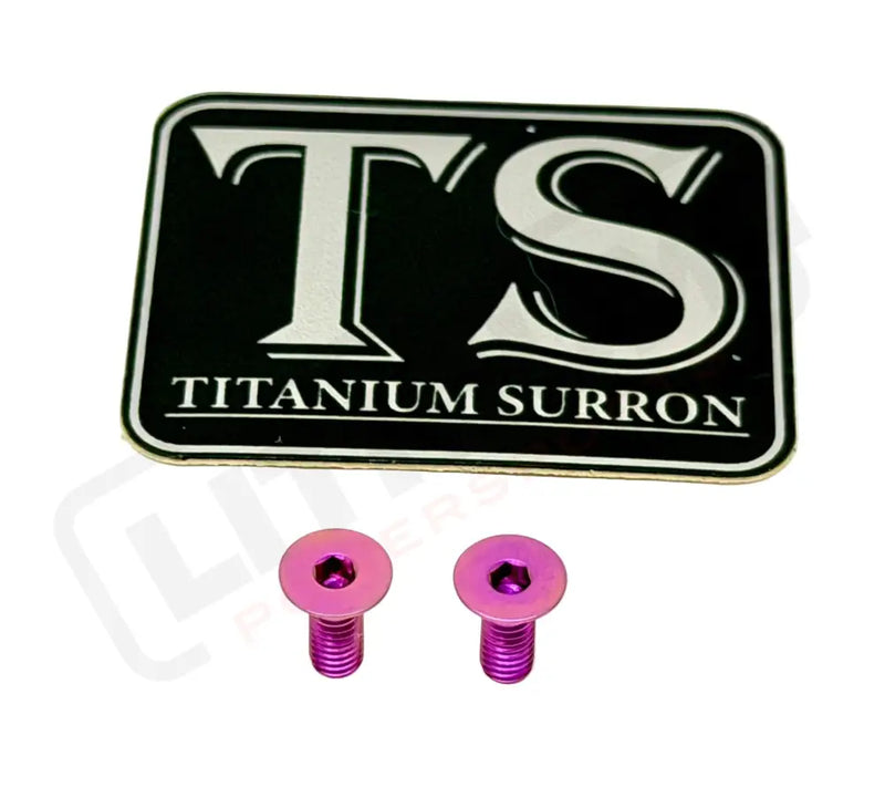 Titanium Surron Ultra Bee Brake Reservoir Cap Bolts - Purple / 2 bolts (one brake handle) - Titanium Bolts
