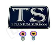 Titanium Surron Ultra Bee Brake Reservoir Cap Bolts - Rainbow / 2 bolts (one brake handle) - Titanium Bolts