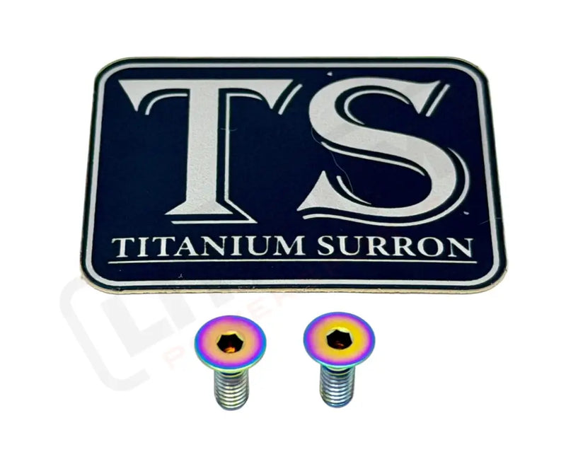 Titanium Surron Ultra Bee Brake Reservoir Cap Bolts - Rainbow / 2 bolts (one brake handle) - Titanium Bolts