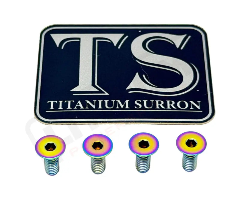 Titanium Surron Ultra Bee Brake Reservoir Cap Bolts - Rainbow / 4 bolts (two brake handles) - Titanium Bolts