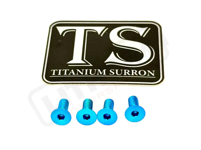 Titanium Surron Ultra Bee Brake Reservoir Cap Bolts - Teal (New color!!!) / 4 bolts (two brake handles) - Titanium Bolts