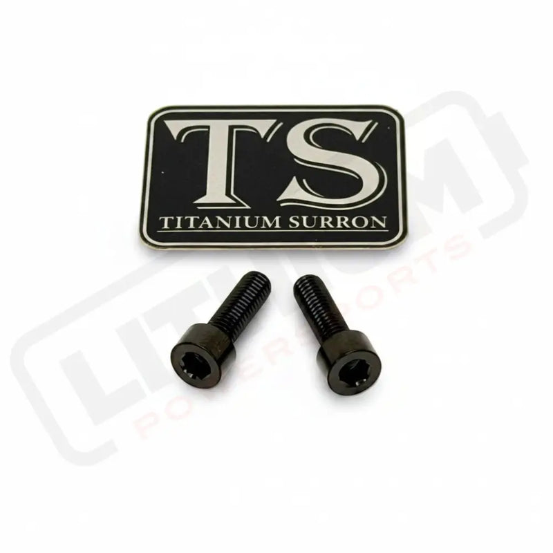 Titanium Surron Ultra Bee Headlight Bracket bolts by Prickly for Baja Squadron - Black - Titanium Hardware