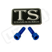 Titanium Surron Ultra Bee Headlight Bracket bolts by Prickly for Baja Squadron - Blue - Titanium Hardware