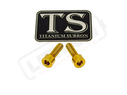 Titanium Surron Ultra Bee Headlight Bracket bolts by Prickly for Baja Squadron - Gold - Titanium Hardware