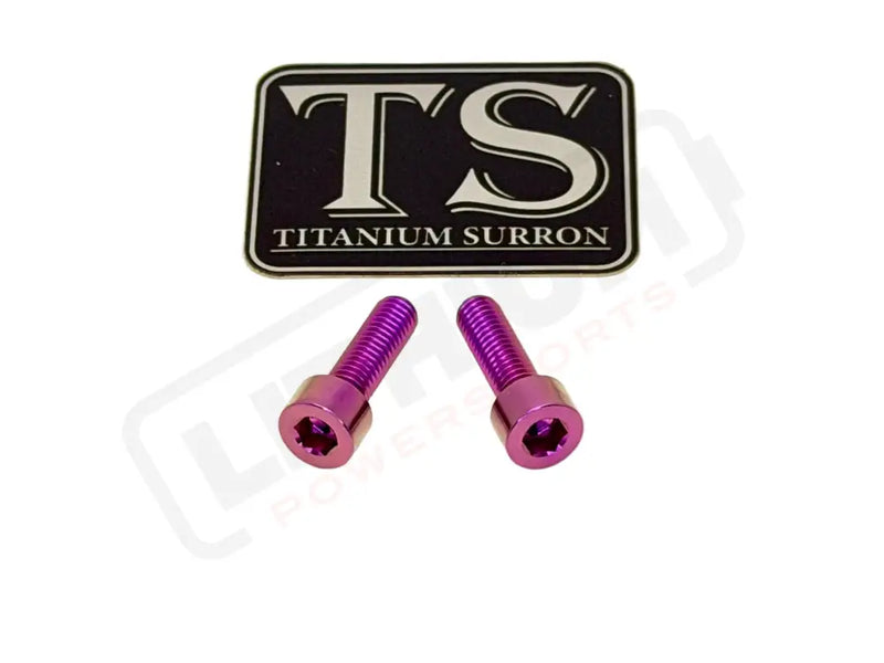 Titanium Surron Ultra Bee Headlight Bracket bolts by Prickly for Baja Squadron - Light Purple - Titanium Hardware
