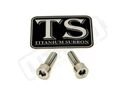 Titanium Surron Ultra Bee Headlight Bracket bolts by Prickly for Baja Squadron - Silver - Titanium Hardware