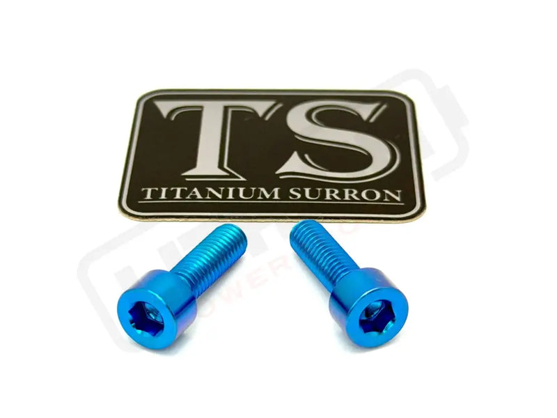 Titanium Surron Ultra Bee Headlight Bracket bolts by Prickly for Baja Squadron - Teal - Titanium Hardware
