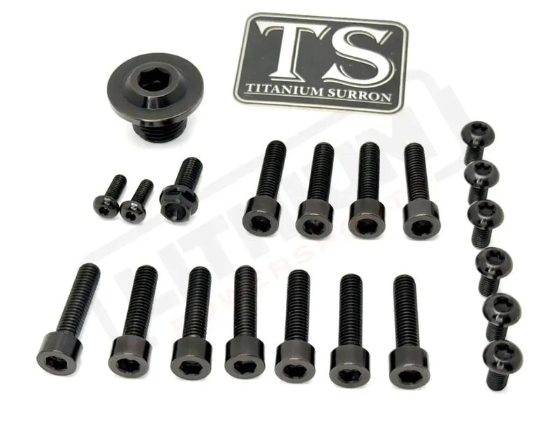 Titanium Surron Ultra Bee OEM Fork Bolt Kit - Black - Titanium Bolts