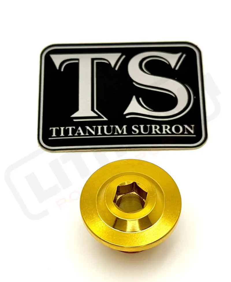 Titanium Surron Ultra Bee OEM KKE Fork Axle End-Bolt - Gold - Titanium Bolts