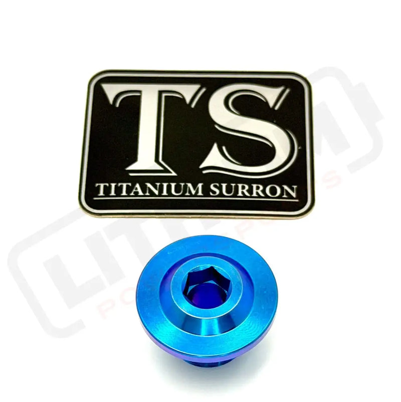 Titanium Surron Ultra Bee OEM KKE Fork Axle End-Bolt - Teal - Titanium Bolts