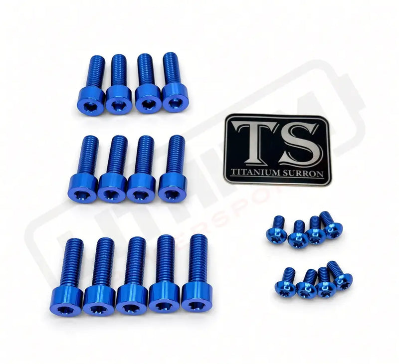 Titanium Talaria Komodo Fork Bolt Kits (21 pcs) - Blue - Hardware