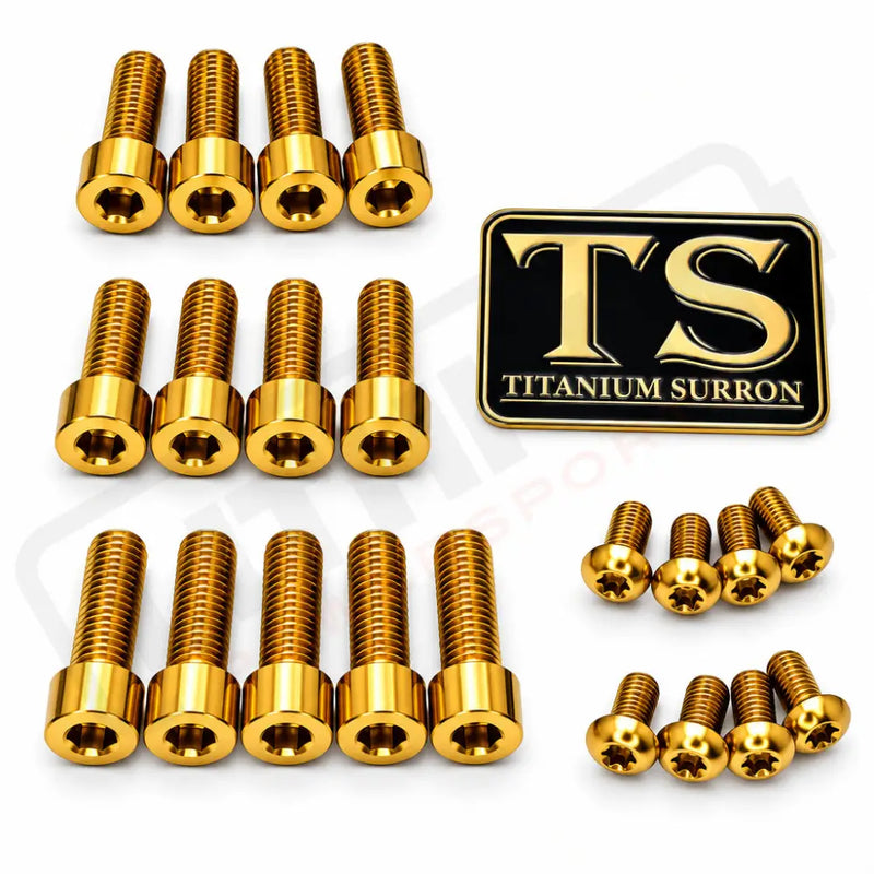Titanium Talaria Komodo Fork Bolt Kits (21 pcs) - Gold - Hardware