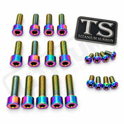 Titanium Talaria Komodo Fork Bolt Kits (21 pcs) - Rainbow (oil slick/ multi-color) - Hardware