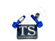 Titanium Triangle Bolts - Surron LBX/ Segway - Blue / LBX - Hex Head - 2 Bolts and 2 Frame Bushing Inner Sleeves