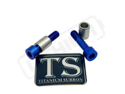 Titanium Triangle Bolts - Surron LBX/ Segway - Blue / LBX - Socket Head - 2 Bolts and 2 Frame Bushing Inner Sleeves