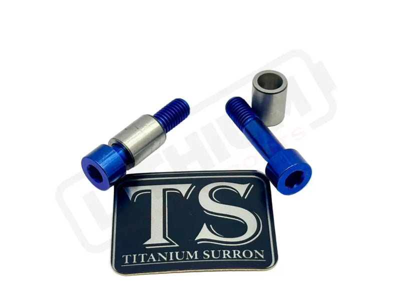 Titanium Triangle Bolts - Surron LBX/ Segway - Blue / LBX - Socket Head - 2 Bolts and 2 Frame Bushing Inner Sleeves